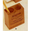 3-1/5"x3-1/2" Walnut2-hole Desk Caddy (6i)